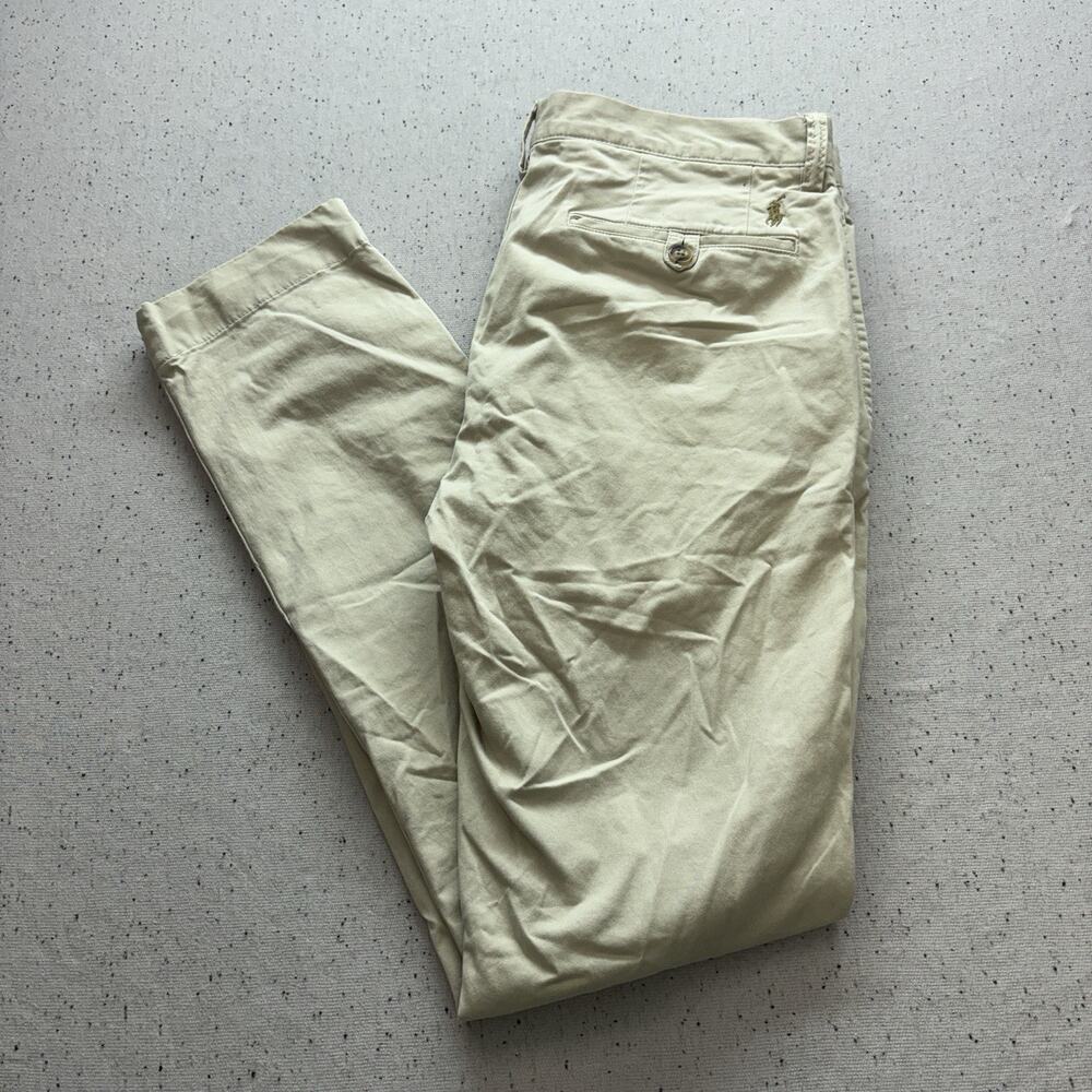 Polo Ralph Lauren Men's Stretch Slim Fit Chino Pants Beige Khaki 30x32